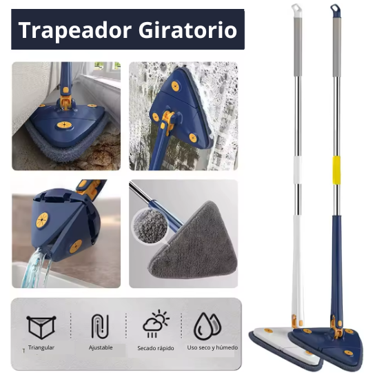 CleanCorner™ - Mopa Triangular 360° - La forma más simple de llegar a todos los espacios, sin esfuerzo